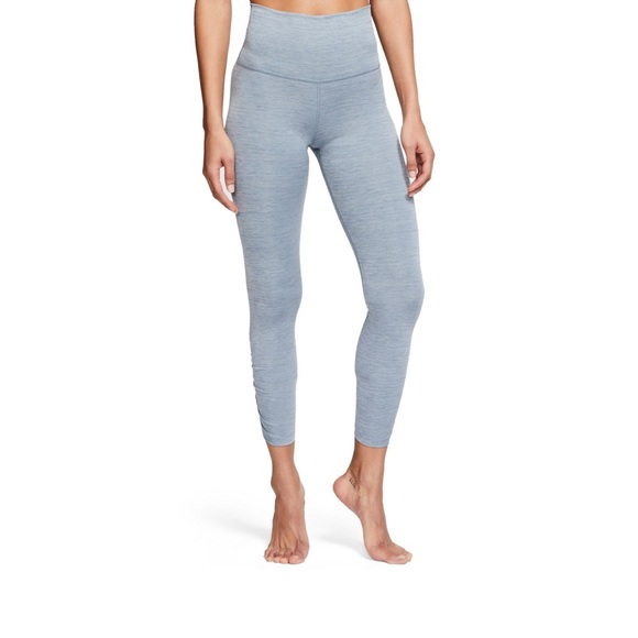 Nike Yoga Ruched High-Waist Leggings Blue, Size: S - Picture 4 of 10
